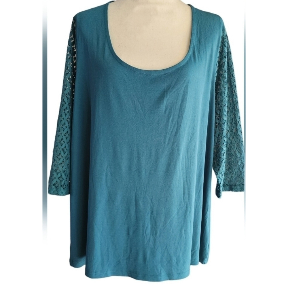 Fade Green Lace Cut-out Tunic Top Women's Medium NWT